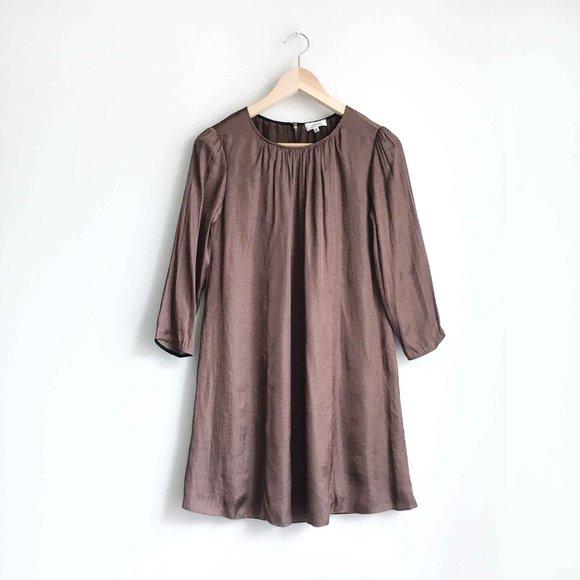 Wilfred Satin Long Sleeve Mini Dress - Picture 1 of 7